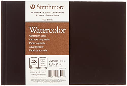 Strathmore 467-5 STR-467-5 48 Sheet No 140 Watercolor Art Journal, 8.5 by 5.5", 5.5"x8.5", 24 , White