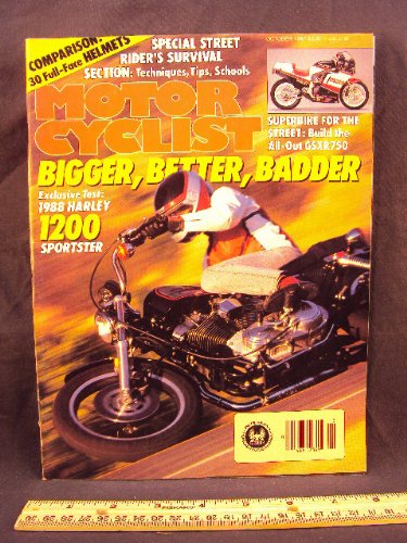 1987 87 October MOTORCYCLIST Magazine (Features: 1988 Harley Davidson XLH1200 Sportster, Ducati 750 F-1 Laguna Seca, & The Vance and Hines GSXR750)