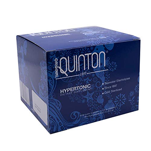 Book Cover Original Quinton Hypertonic - Concentrated + Pure Seawater Electrolyte Liquid Minerals for Athletic Performance + Energy Support, Marine-Rich Complex (30 Single Serving Vials)