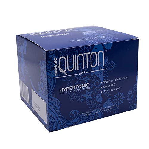 Original Quinton Hypertonic - Concentrated + Pure Seawater Electrolyte Liquid Minerals for Athletic Performance + Energy Support, Marine-Rich Complex (30 Single Serving Vials)