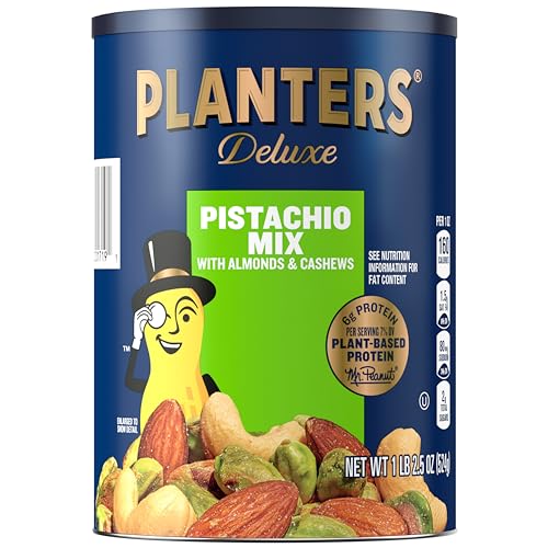 PLANTERS Pistachio Lovers Nut Mix with Pistachios, Almonds & Cashews, 1.12 lb. Canister