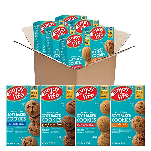 Book Cover Enjoy Life Foods Soft Baked Cookies Variety Pack, Soy, Dairy, Gluten & Nut Free, Non GMO, 6 Oz, Pack of 6 (35529)