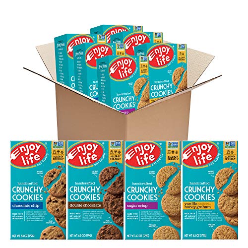Book Cover Enjoy Life Foods Crunchy Cookies Variety Pack, Nut, Soy, Dairy & Gluten Free, Non GMO, Boxes, 6.3 Oz, Pack of 6