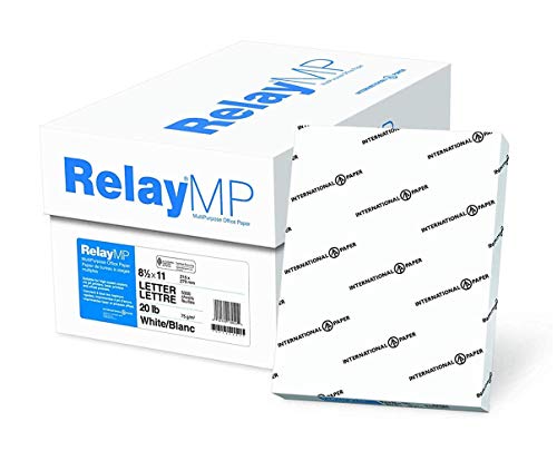 Book Cover Relay MP, Multipurpose Copy Paper, 20lb, 8.5 x 11, 92 Bright - 10 Ream Carton / 5,000 Sheets (013020C)
