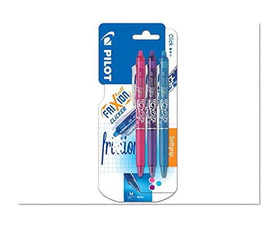 Pilot - Blister 3 FriXion Ball Clicker 0.7 - Roller effaçable - Rose/Violet/Turquoise - Pointe moyenne