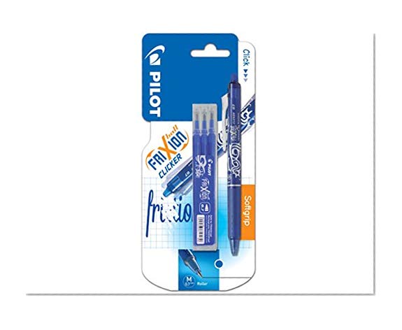 Pilot - Blister FriXion Ball Clicker 0.7 - Roller effaçable - Bleu + 1 set de 3 recharges - Pointe moyenne