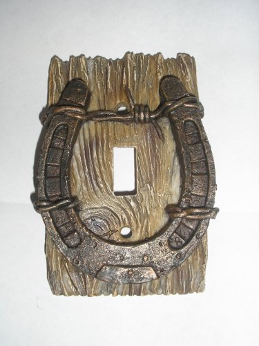 Book Cover Cool Cowboy Western Horseshoe 3-d Light Switch Cover