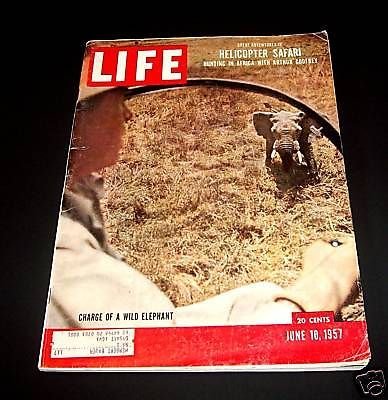 Original Life Magazine from June 10, 1957 - Helicopter safari