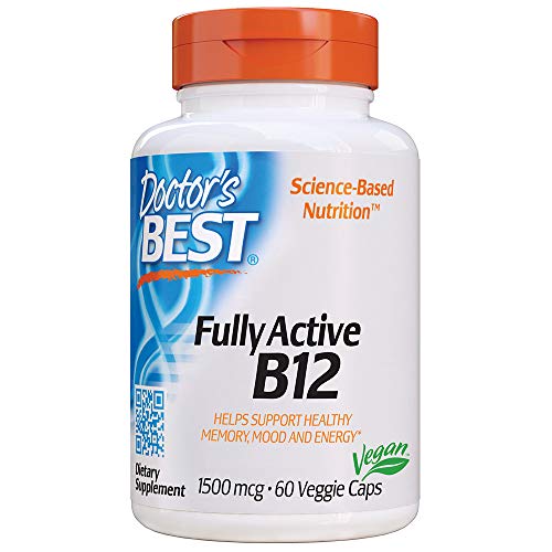 Book Cover Doctor's Best Fully Active B12 1500 mcg, Non-GMO, Vegan, Gluten Free, Supports Healthy Memory, Mood and Circulation, 60 Veggie Caps