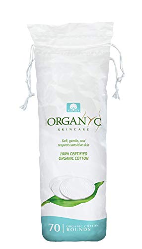 Book Cover Organyc 100% Organic Cotton Rounds - Biodegradable Cotton, Chemical Free, For Sensitive Skin (70 count) - Daily Cosmetics. Beauty and Personal Care