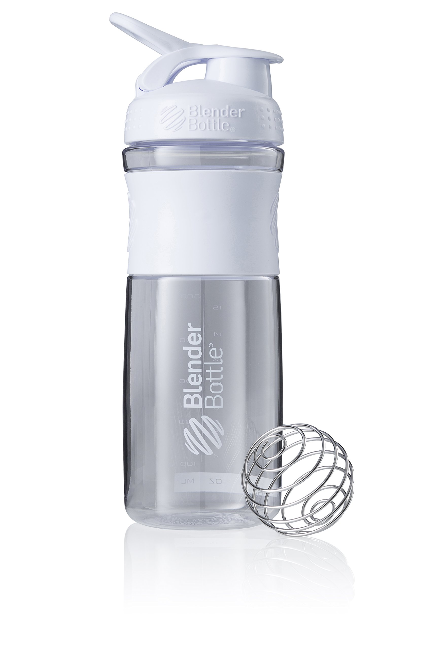 Book Cover BlenderBottle SportMixer Tritan Grip Shaker Bottle, Clear/White, 28-Ounce Clear/White 28 Ounce