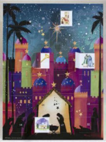 Nativity Silhouette Advent Calendar (includes envelope): 10.75 x 14.75