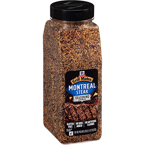 McCormick Grill Mates Montreal Steak Seasoning, 29 oz - One 29 Ounce Container Montreal Steak Rub Seasoning, Ideal for Steaks, Ribs, Burgers and Vegetables for a Zesty Flavor