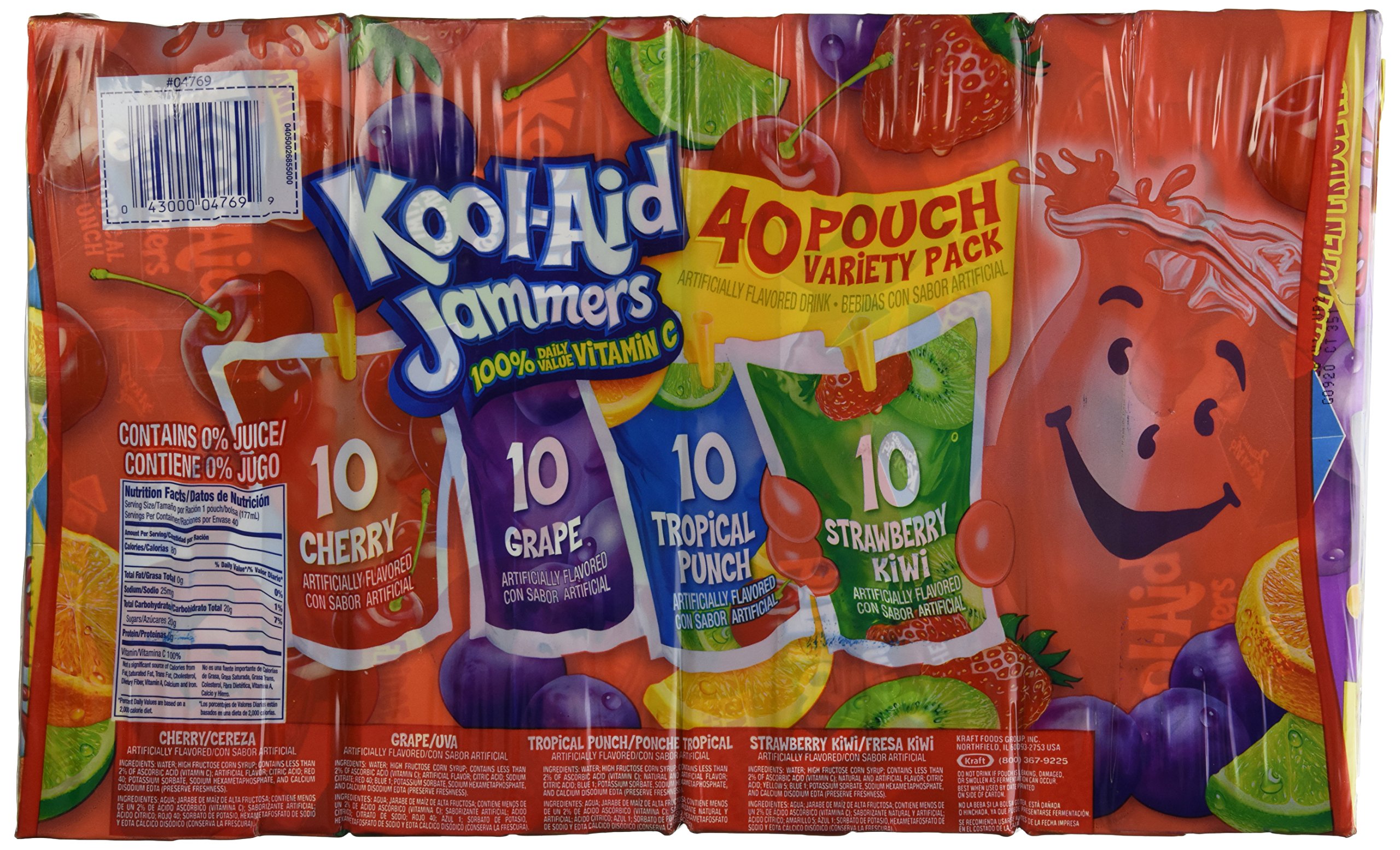 Kool Aid Jammers 6 Fl Oz Pouches, 40 Pack
