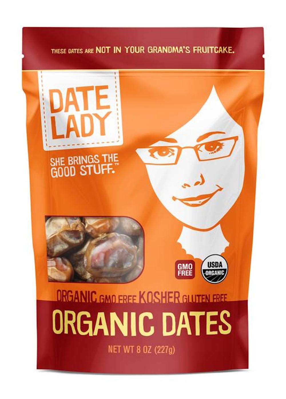 Book Cover Date Lady Organic Barhi Dates | Vegan, Paleo, Gluten-free & Kosher (1 Bag)