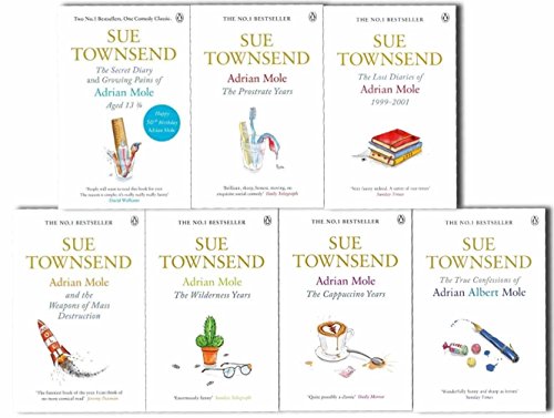 Book Cover Adrian Mole collection 8 Books set. (Sue Townsend Adrian Mole series collection set.) (The secret diary of Adrian Mole aged 13 Â¾, the Growing pains of Adrian Mole, True confessions of Adrian Albert Mole, Adrian Mole: the wilderness year, Adrian