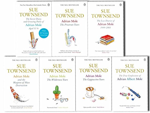 Adrian Mole collection 8 Books set. (Sue Townsend Adrian Mole series collection set.) (The secret diary of Adrian Mole aged 13 Â¾, the Growing pains of Adrian Mole, True confessions of Adrian Albert Mole, Adrian Mole: the wilderness year, Adrian