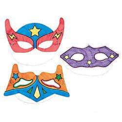 Color-Your-Own Superhero Masks (12 Pack)