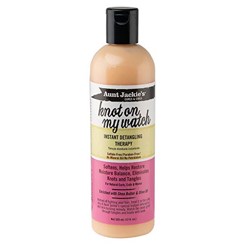 Aunt Jackie's Knot On My Watch Instant Leavein Detangling Therapy Enriched with Shea Butter and Olive Oil, 12 Fl Oz