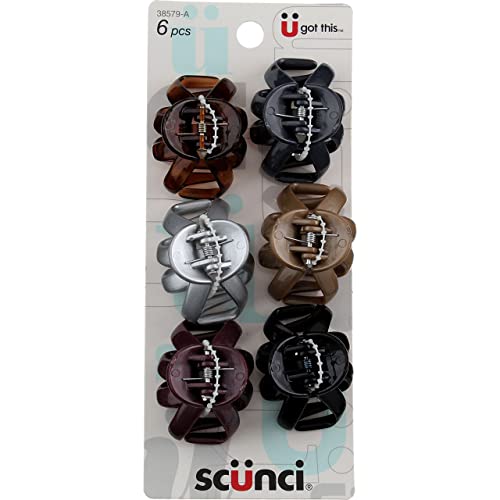 Book Cover Scunci Beauty Octopus Jaw Size 6pk Scunci Efforless Beauty 4cm Octopus Jawclips, 6 Pack