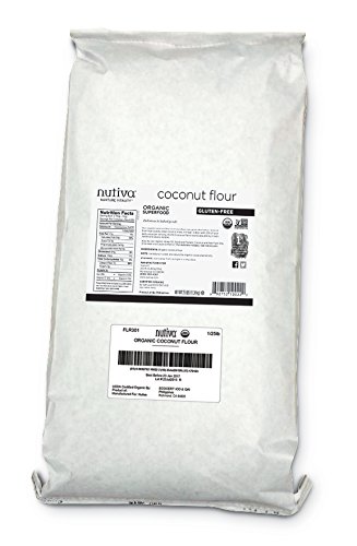 Book Cover Nutiva Organic, Non-GMO, Gluten-Free, Unrefined Coconut Flour, 25 lbs, 400 Oz