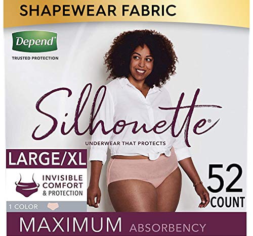 Book Cover Depend Silhouette Incontinence and Postpartum Underwear for Women, Maximum Absorbency, Disposable, Large/Extra-Large, Pink, 52 Count (Packaging May Vary)