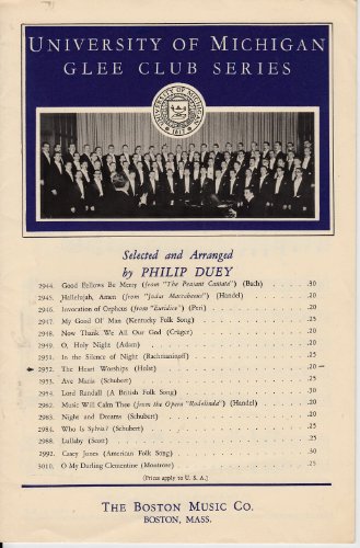 The Heart Worships - Sheet Music for 4-part Male Chorus with Tenor Solo with Piano Accompaniment (University of Michigan Glee Club Series, 2952)