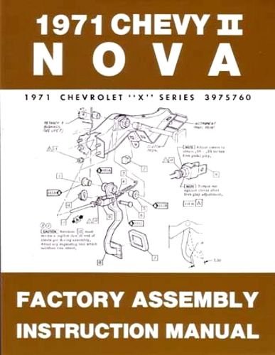 1971 Chevy II Nova Factory Assembly Instruction Manual