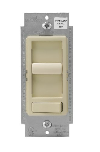 Leviton 6674-P0I SureSlide Universal 150-Watt LED and CFL/600-Watt Incandescent Dimmer, Ivory