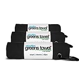 Greens Towel Black 3 Pack Golf Towel Set for Golf Bags with Clip, Plush Microfiber Nap Fabric, 16x16, The Original (Jet Black)