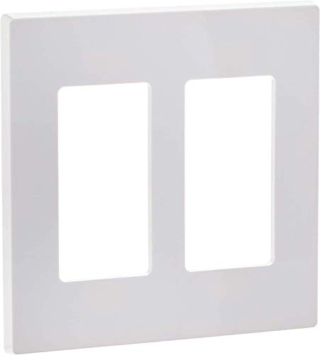 Leviton 80309-SW 2-Gang Decora Plus Wallplate Screwless Snap-On Mount, White, 20-Pack