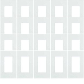Leviton 80301-SW 1-Gang Decora Plus Wallplate Screwless Snap-On Mount, White, 20-Pack