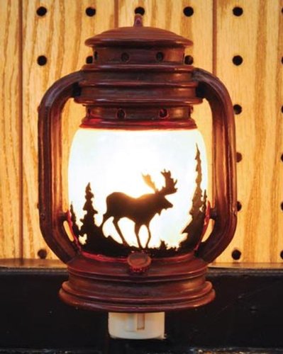 Book Cover Outlet Night Light Lantern with Moose Scene, 6-inch