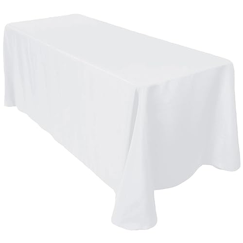 LinenTablecloth 90 x 156-Inch Rectangular Polyester Tablecloth White