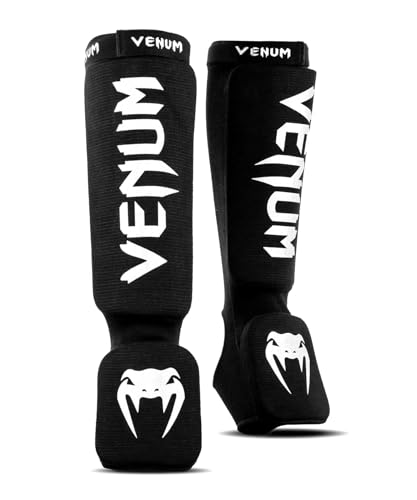 Venum 0480-Black Kontact Shin and Instep Guards, Black