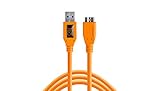 Tether Tools TetherPro USB 3.0 to Micro-B Cable | for Fast Transfer and Connection Between Camera and Computer | High Visibility Orange | 15 Feet (4.6 m)