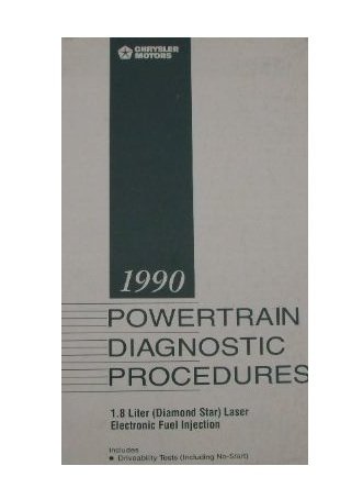 1990 EAGLE TALON PLYMOUTH LASER POWERTRAIN DIAGNOSTIC Manual Diamond Star 90 EFI