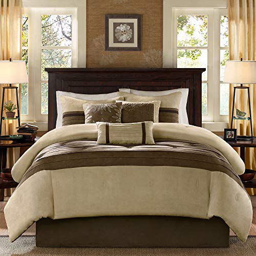 Book Cover Madison Park Palmer Cozy Comforter Set-Luxury Faux Suede Design, All Season Down Alternative Bedding with Matching Shams, Bedskirt, Decorative Pillows, Cal King(104