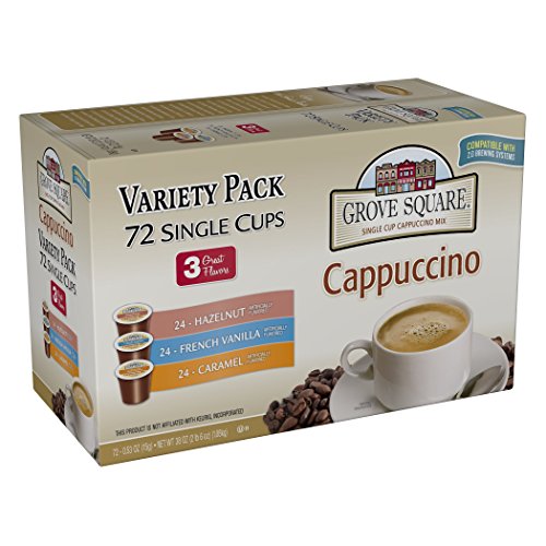 Book Cover Grove Square Cappuccino Variety Pack, 72 Single Serve Cups