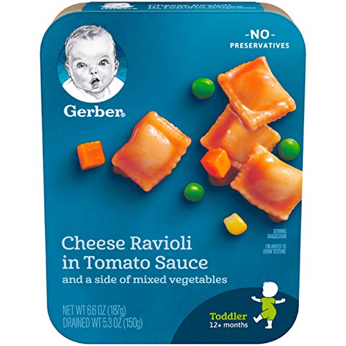 Book Cover Gerber Graduates Cheese Ravioli in Tomato Sauce with Mixed Vegetables, 6.6-Ounce (Pack of 8)
