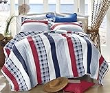 Greenland Home Nautical Stripe Quilt Set, Twin, Americana