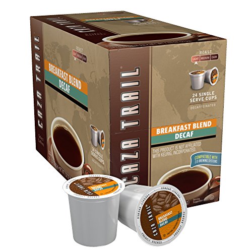 Book Cover Caza Trail Coffee, Decaf Breakfast Blend, 24 Single Serve Cups