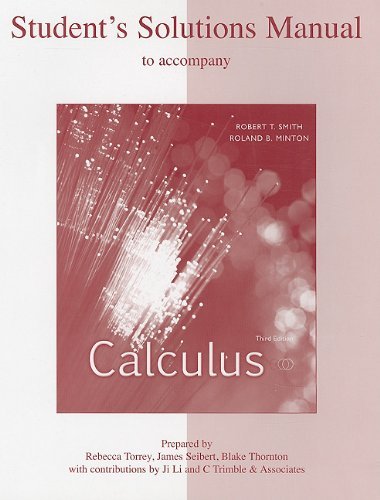 By Robert Smith - Student's Solutions Manual to accompany Calculus: 3rd (third) Edition