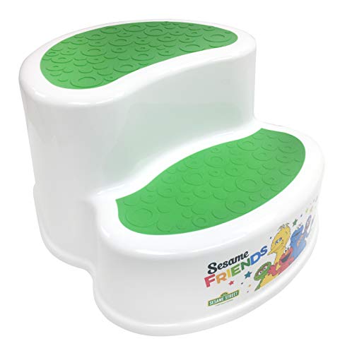 Book Cover Sesame Street Two-Tier Step Stool, White