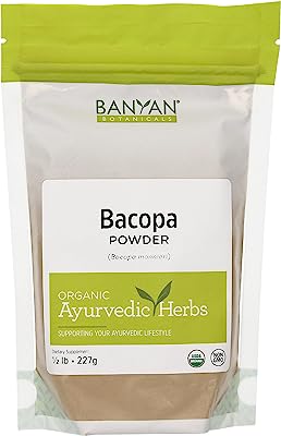 Banyan Botanicals Bacopa Powder, 1/2 Pound - USDA Organic - Bacopa monniera - Ayurvedic Herb for Memory & Focus