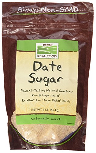 Book Cover NOW Natural Foods, Date Sugar, Pleasant Sweetener in Baked Goods, Raw and Unprocessed, Certified Non-GMO, 1-Pound (Packaging May Vary)