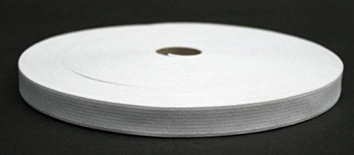 25 Mètre Elastique Plat / Ruban 15 mm large - Blanc