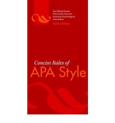 Concise Rules of APA Style Style by Association,American Psychological. [2009,6th Edition.] Spiral-bound