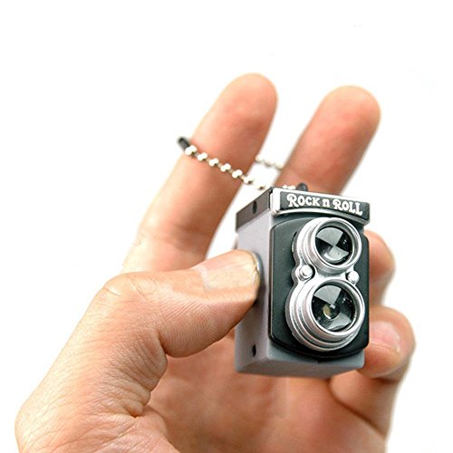 1 X LOCOMO Cute Mini Double Twin Lens Reflex TLR Camera Style LED Flash Light Torch Shutter Sound Keychain