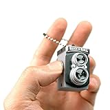 1 X LOCOMO Cute Mini Double Twin Lens Reflex TLR Camera Style LED Flash Light Torch Shutter Sound Keychain